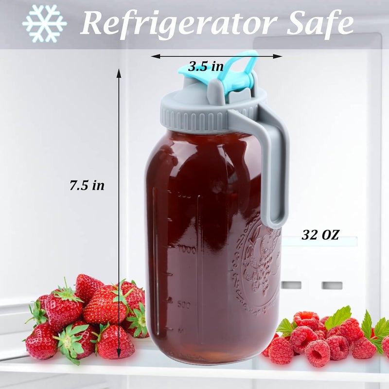 GMSWEET Mason Jar Cold Brew Coffee Maker 32 OZ Wide Mouth Cold Brew Pitcher With Brewer Filter For Coffee, Iced Tea, Sun Tea, Lemonade - Image 4
